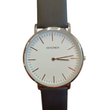 Sekonda Mens Basic White Dial Black Leather strap Watch 1342