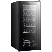 HOMCOM 50L Wine Cooler, 18 Bottles, 5-18 Freestanding Wine Fridge with Glass