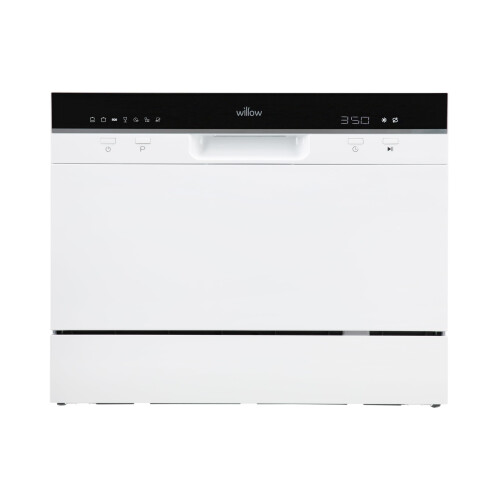 Willow Appliances Willow WTTD6W 55cm Tabletop Dishwasher with 6 Place Settings, 7 Programmes,