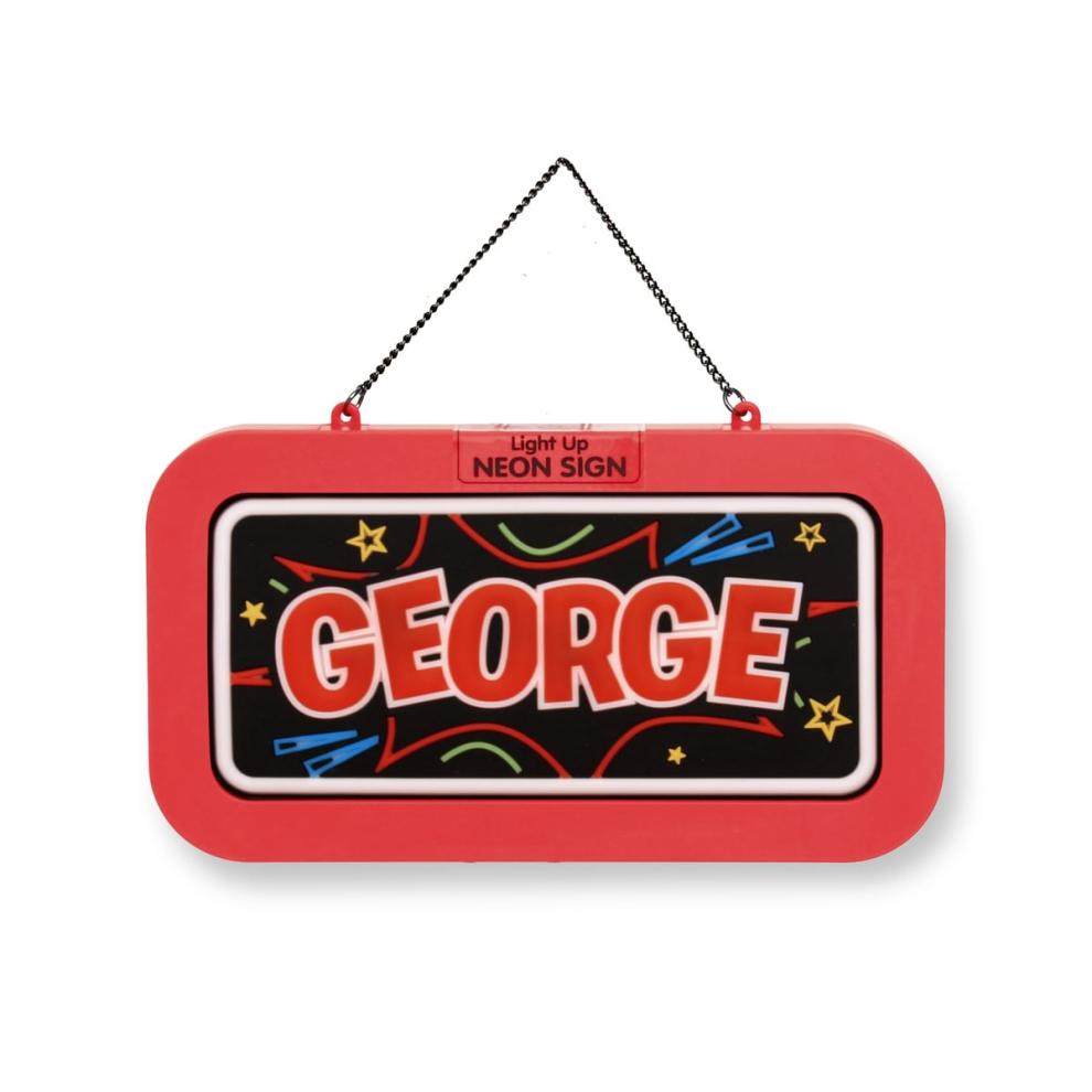 Light Pre-Personalised -Up Neon Bedroom Name Sign - George