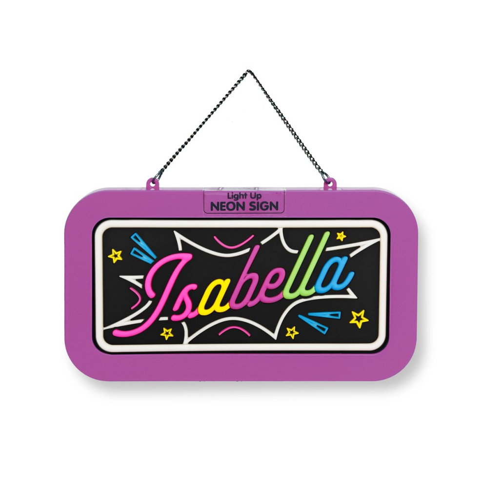 Light Pre-Personalised -Up Neon Bedroom Name Sign - Isabella