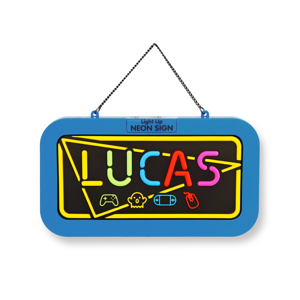 Light Pre-Personalised -Up Neon Bedroom Name Sign - Lucas
