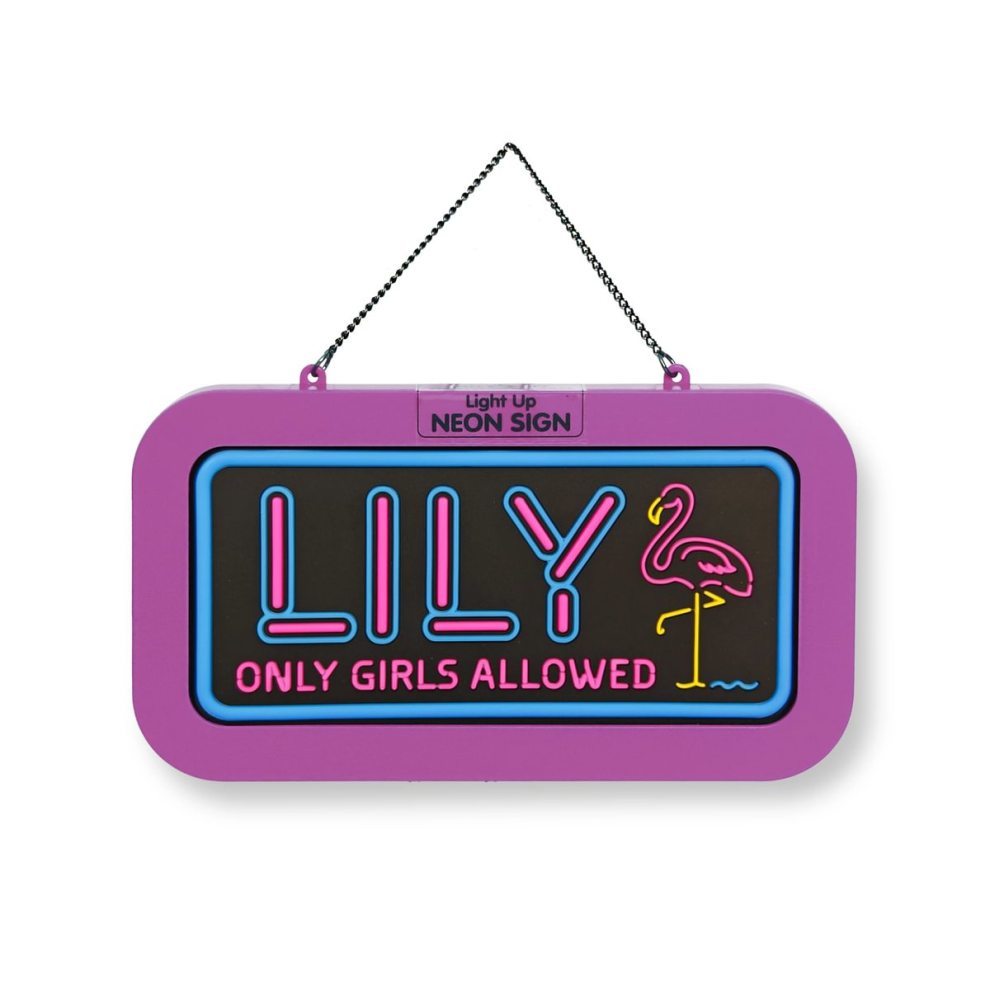 Light Pre-Personalised -Up Neon Bedroom Name Sign - Lily