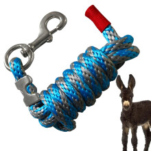 Dog Leash 2m Durable Pull Rope with Alloy Hook for Large Dogs, Donkeys, Ponies, Livestock - Blue Gray