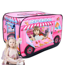 Pop-up tenda per bambini.ice Cream Truck Play Tent.Lage da organizzare il negozio di gelaio per bambini. Crema Crema Carre