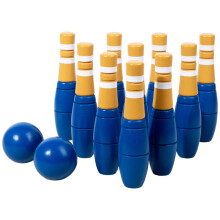 Kids Bowling Set - Wooden Bowling Game for Toddlers with Storage Bag, Portable Outdoor Toy for Children 36 Months and Up