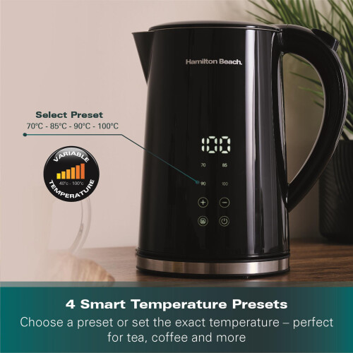 Hamilton Beach Hamilton Beach, Electric Kettle, Flexi Control, 1.7L, Black HBK001B 2