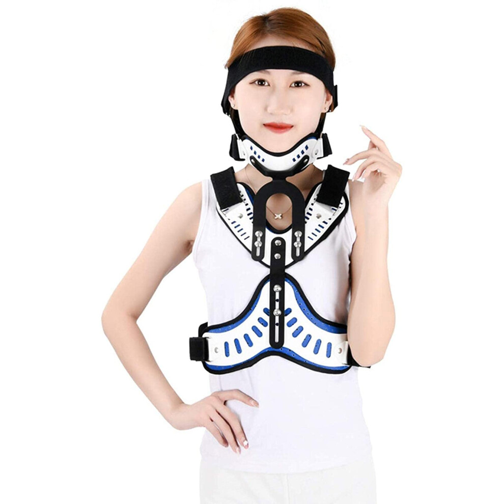 Blue Cervical Spine Orthosis Posture Corrector Adjustable Lumbar Support Head And Neck Thoracic Brace Size Specifications