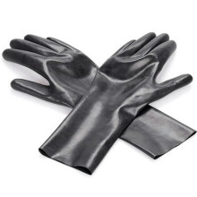 Sexy Black Latex Fetish Short Gloves for Women, Seamless Design, Size Medium, Red Accent, Perfect for Costume or Roleplay