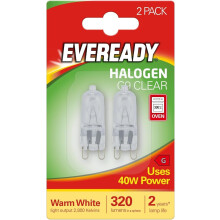 Eveready 40W 240V Halogen G9 Capsule Clear, white 2pk - S819