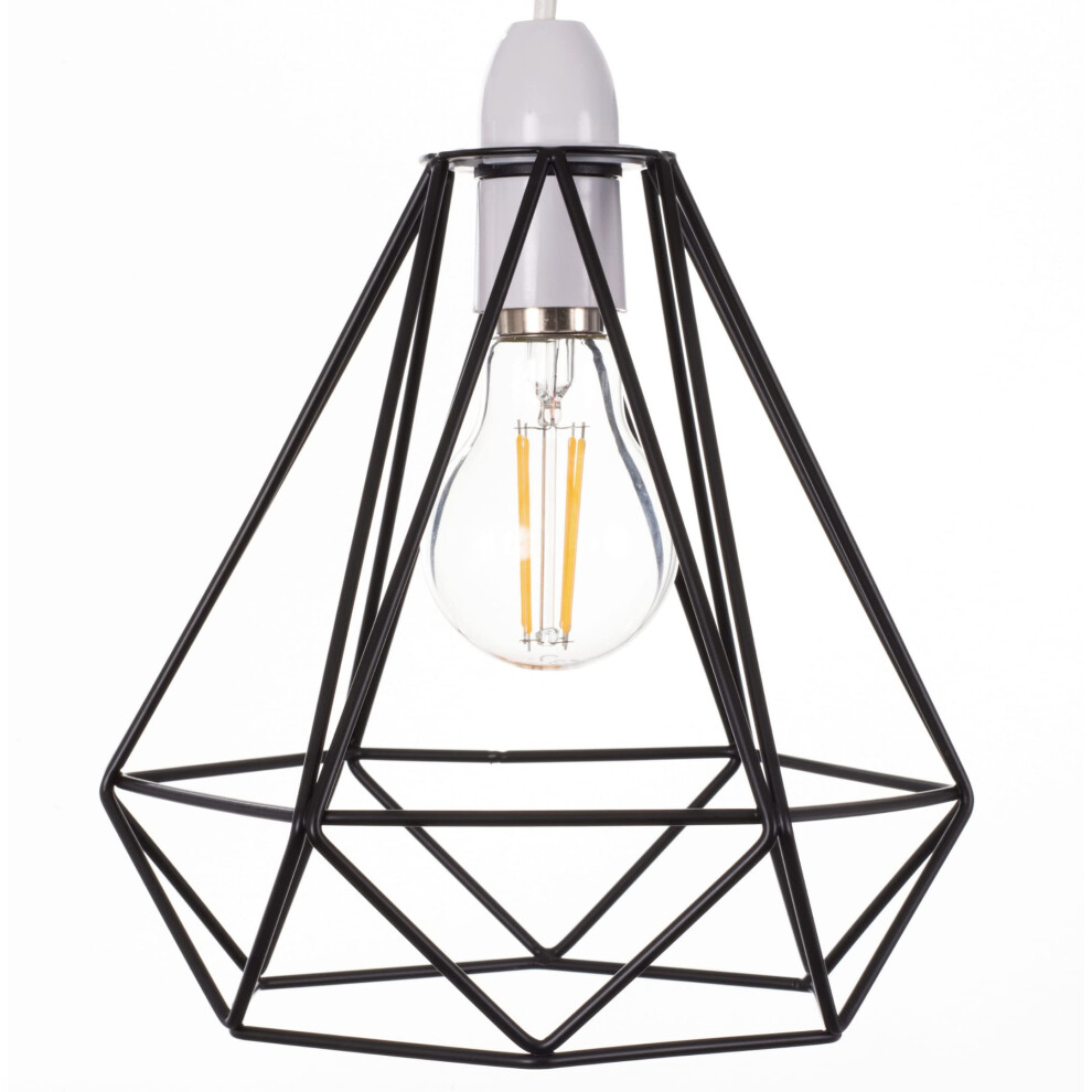 Giggi Ceiling Wire Basket Metal Basket Pendant Lighting Ceiling Shade, Ceiling Fitting & Industrial Style For Indoor Pe Black/Light