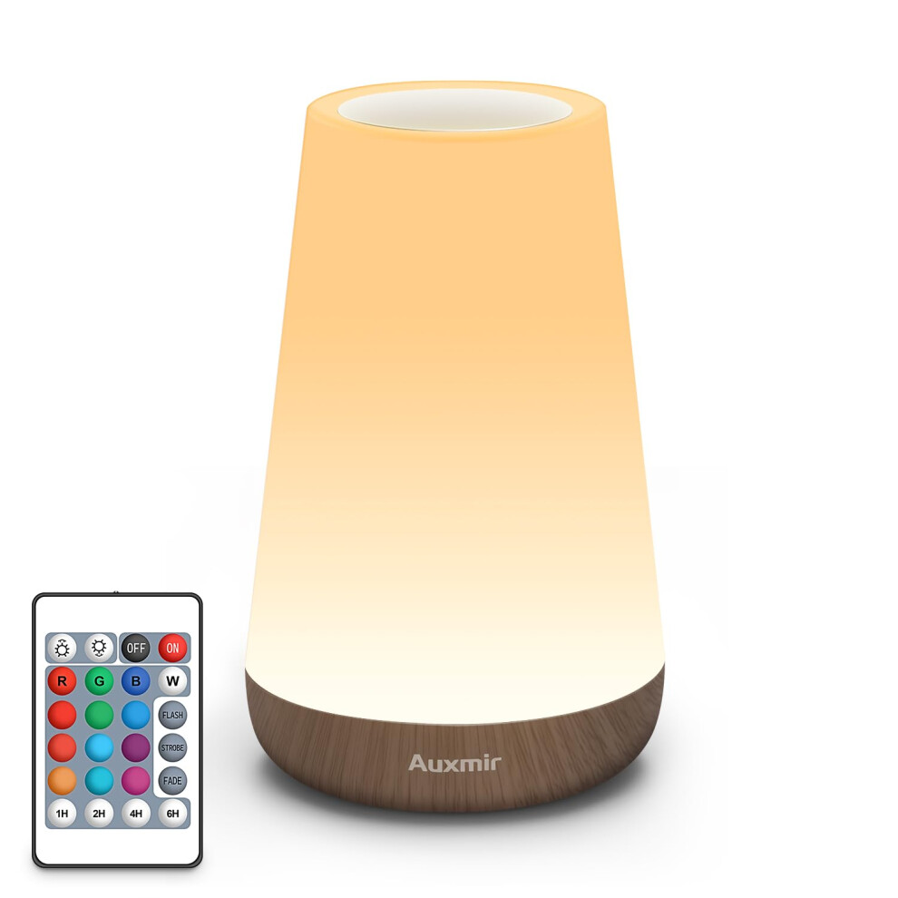 Auxmir Night Light, Dimmable LED Touch Bedside Lamp, Rechargeable Baby Night Light with 13 RGB Colors, Remote Control, Portable Kids Lamp for Nursery