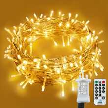 LITYBY Fairy Lights Plug in Waterproof,15M/49ft 120 LED String Lights Main Powered,8 Modes Remote Control Outdoor/Indoor,Garden Christmas Lights for