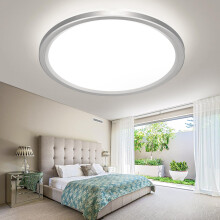 slochi 29CM LED Ceiling Light, 24W 2400LM Bathroom Lights 3000K/4000K/6500K, Flush Round Waterproof Ceiling Fittings Lighting for Bedroom Kitchen Liv