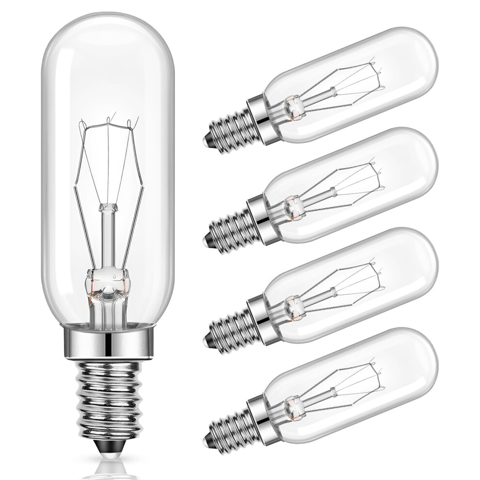 Goerpn Cooker Hood Bulbs, 5 Pack 40w E14 Extractor Fan Bulb 230V T25 SES Small Edison Screw Light Bulbs Appliance Lamp Oven Light Bulb Warm White 270-image-OPC-PK55KGS-NEW
