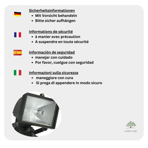 400W Garden Halogen FLOODLIGHT Security Light with Motion PIR Sensor Outdoor 2