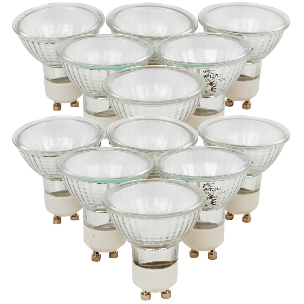 Stylanda Gu10 Pack Of 12 Bulbs Homebase Halogen Spotlight - Dimmable Warm 40W=50W 2800K/300Lm/240V/30 White