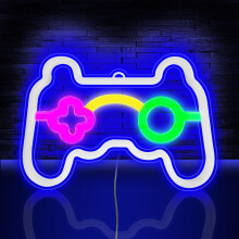 HOTUT Game Neon Sign, Neon Light Gaming LED Lights, Non-Dimmable Blue Light LED Neon Wall Light Signs, USB/Battery Powered Neon Light, Neon Lamp for