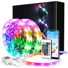 phopollo Led Strip Light, 40m led Light Strips with Remote & App Music Sync Mode Smart Flexible Lights for Bedroom Ceiling Party Stairs (20Mx2)