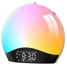 LIORQUE Sunrise Alarm Clock Wake Up Light Clock with Sunrise/Sunset Simulation, 8 Colors Atmosphere Lamp, 22 Natural Sounds, Dual Alarms, Snooze and