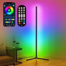 riyo Led Floor Lamp, RGB Corner Floor Lamp with APP and Remote Control, 16 Million Colors & 68+ Scene Color Changing Ambience Light with Music Sync f