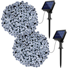 Kolpop Solar Fairy Lights Outdoor 2 Pack, 24M/79ft 240 LED Solar Powered Garden Lights Outside 8 Modes Waterproof Solar String Lights for Trees Patio