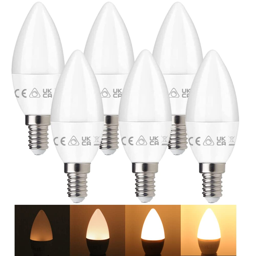 Belns Melns E14 LED Bulbs Dimmable, 5W (Equivalent to 40W), Small Edison Screw (SES) Candle Bulb, 2700K Warm White Dimmable - Pack of 6-image-OPC-PK55MHV-NEW