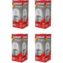 4 x EVEREADY 15W Pygmy Light Bulbs, Bayonet Cap B22 BC B22d 240v, Clear Sewing Machine/Appliance Lamps/Night Light/General Purpose Lightbulbs, Mains