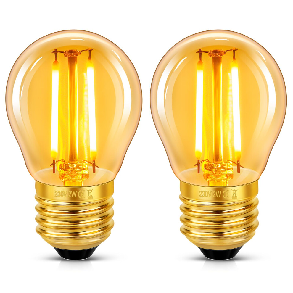 Caldarax Vintage Light Bulb E27 Edison Screw Bulb, 2W LED Filament Equivalent 20 Watt, Antique Style Retro Amber Glass 2200K Warm White, 200LM, AC 22-image-OPC-PK55MWR-NEW