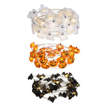 Eambrite Halloween Lights Set of 3 Themed Fairy Lights with 30 LED Pumpkin Bat and Ghost Indoor Halloween Decorations Battery Powered with 8 Lighting