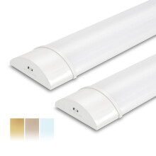 LED Batten Light 4FT, 2 Packs 117cm 34W 3750lm Garage Lighting, 3000K/4000K/6500K Choose One Color LED Tube Lights for Kitchen Office Workshop PC Cei