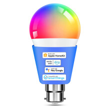 meross Smart Bulb Smart Bulb Alexa Light Bulb B22 Compatible with Apple Homekit, Alexa, Google Home, Siri Voice Control Dimmable Multicolor LED Light