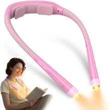 Glocusent Ergonomic Book Light Neck Light, Reading Light with 3 Colors & 5 Stepless Brightness, Reading at Night with Timer & Sleep Aid, Perfect Read