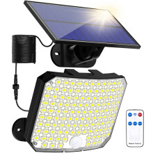 Solar Lights Outdoor, Solar Security Light with Motion Sensor 118 LED Solar Powered Pir Wall Lights with 16.5Ft/5M Cable for Garden, Yard, Pathway -