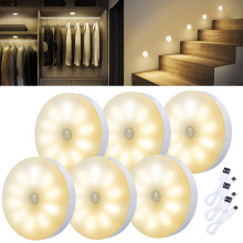 innolife Dimmable Motion Sensor Lights Indoor,10 LEDs Wireless Rechargeable Stair Night Lights,Magnetic Stick on Wall Lights for Stair,Corridors,Ward