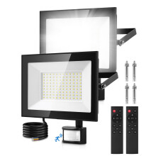 Lightasea Security Lights Outdoor Motion Sensor, 100W PIR Security Light with Remote Control, IP66 Waterproof LED Motion Sensor Light Outdoor, 10000L