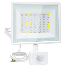 Aigostar Security Lights Outdoor Motion Sensor, 50W PIR Sensor Security Light 4300 Lumens, Super Bright Flood Lights Outdoor, 6500K Flood Light, IP65