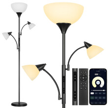 OUTON 3 Light Tree Floor Lamp with App Control & Remote Control & Touch Control, Dimmable & 3000K-6000K Color Temperatures Standard Lamps, Modern Bri