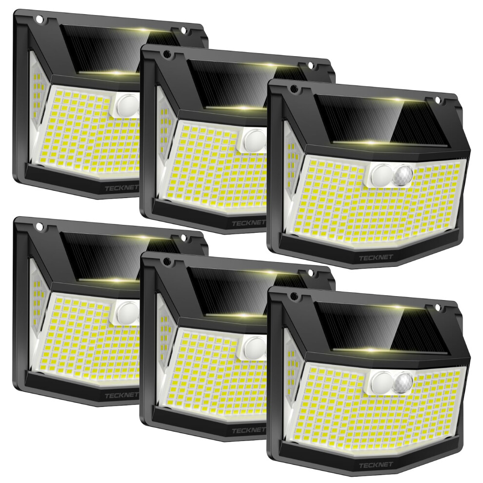 TECKNET Solar Lights Outdoor Garden, 248 LED Motion Sensor Lights, 3 Lighting Modes Outdoor Wall Lights, 300 Wide Angle, IP66 Waterproof, Solar Wall