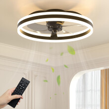 NIORSUN Ceiling Fans with Lights and Remote, 40cm Modern Smart LED Ceiling Fan Light, 6 Speeds and 3000K-6500K Dimmable Quiet Fan Ceiling Lights for