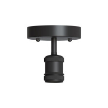 LEDSone Single Head Fully Earth Ceiling Light Retro Flush Mount E27 Lamp Ceramic Holder Sconce Chandeliers (Black)