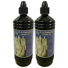 F.A.Dumont Twin Pack Smokeless & Odourless Clear Candle lamp oil 2 x 1 Litre - With Easy Pour Spout