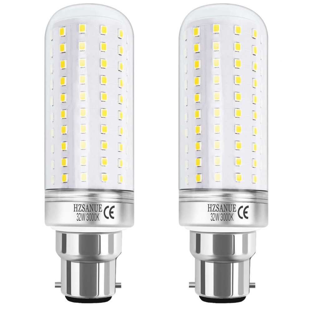 HZSANUE LED Corn Bulbs 32W, B22 Bayonet Cap LED Light Bulbs,3000K Warm White, 3600Lm,240W Incandescent Bulbs Equivalent,No Dimmable,Pack of 2-image-OPC-PK55NXF-NEW