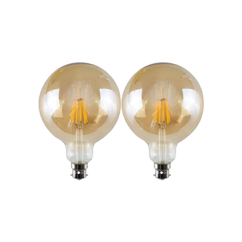 LEDSone B22 LED Light Bulbs 8W G125 LED Filament Bayonet Bulb 800lm Decorative Vintage Filament Lighting Clear Globe Glass CRI 90+ Warm White 2700K D-image-OPC-PK55PMD-NEW