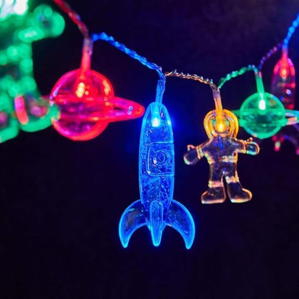 20Led 3.0M Spaceman Cartoon String Lights, Astronaut Planet Rocket Decoration, Children's Room Decoration Lights, Room Background Arrangement Lelyfit
