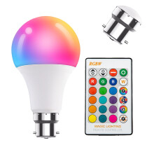 INDOTEAM Smart Colour Changing LED Light Bulb with Remote Control | RGB LED Lights | B22 Mood Light | Dimmable Coloured Lightbulb | Remote Controller