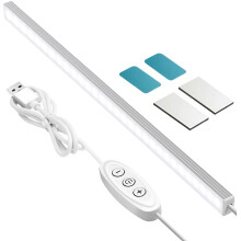 GLVSAE Under Cabinet Kitchen Lights, Dimmable LED Closet Light, 31cm Plug-in Light Bar, 6000K, 10-Levels Brightness, Ultra-Thin for Kitchens, Cupboar