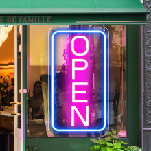 LightingWill LED Neon Open Sign, 23"x 12" Ultra Bright Open Signs for Business, Light Up Signs for Business Window, Coffee Shops, Stores, Restaurants