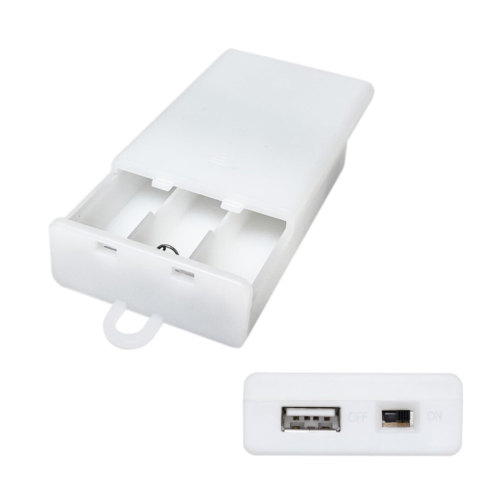 Battery Case Box with USB Port, AA Batteries Power Bank for 5V USB LED Strip Lights Fairy String Lights Curtain Lights Christmas Decoration-image-OPC-PK55QSY-NEW