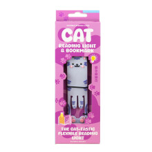 Gift Republic Book Buddy - Cat Reading Light and Bookmark - Flexible LED Night Light for Reading in Bed - Clip-On Cat Bookmark for Books- Kids Gift I